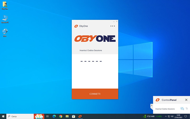 Richiedi supporto tecnico remoto | ObyOne
